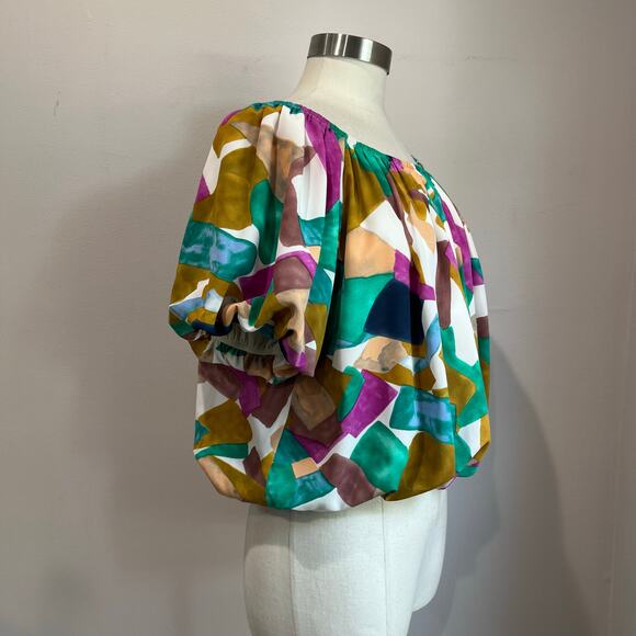 JOY JOY Bubble Geometric Multicolored Shapes Blouse Size XL - Picture 4 of 9
